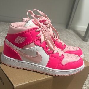 Nike Air Jordan Women's Pink and White Sneakers